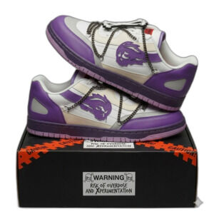 Brand X Purple White Chain Sneakers Size 11M NIB Risk of Overdose Bones
